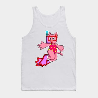 Cat at Swimming with Swimming goggles Tank Top